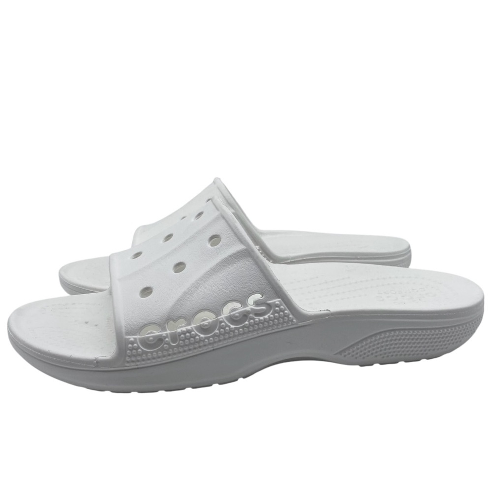 NEW Crocs Womens Shoes Baya Slide Sandals 9 White Flat Casual Cushioned Comfort - Picture 2 of 10